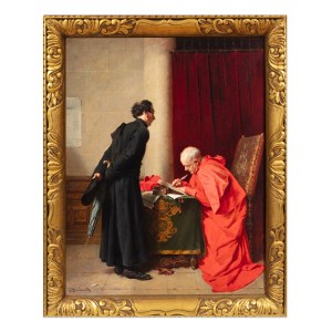 VOJTĚCH BARTONĚK (TCHÈQUE / BOHÉMIEN 1859 - 1908) - A la rencontre du Cardinal