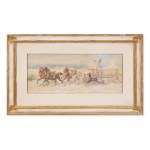 JULIUSZ FORTUNAT KOSSAK (POLAND / POLISH 1824 - 1899) - Horse-drawn carriage