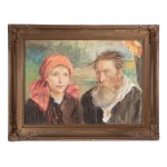 TEODOR AXENTOWICZ (CZECH / BOHEMIAN 1859 - 1938) - Portrait of an old man and a girl in a scarf