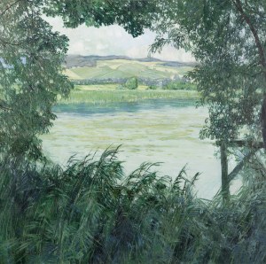 ALOIS KALVODA (CZECH / BOHEMIAN 1875 - 1934) - Landscape with a pond