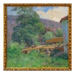 ROMAN HAVELKA (CZECH / BOHEMIAN 1877 - 1950) - Landscape with a wooden water trough