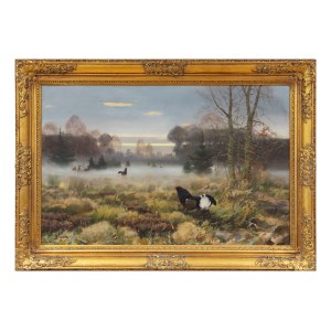 OTAKAR ČÍLA (CZECH / BOHEMIAN 1894 - 1977) - Grouse in the landscape