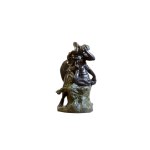 JEF LAMBEAUX (BELGIUM / BELGIAN 1852 - 1908) - Satyr and Nymph