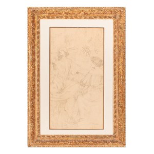 ALFONS MUCHA (TCHÈQUE / BOHÉMIEN 1860 - 1939) - Deux filles dans le jardin