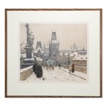 TAVÍK FRANTIŠEK ŠIMON (CZECH / BOHEMIAN 1877 - 1942) - Charles Bridge and Hradčany in winter