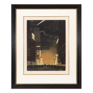 TAVÍK FRANTIŠEK ŠIMON (TCHÈQUE / BOHÉMIEN 1877 - 1942) - New York la nuit