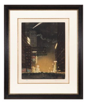 TAVÍK FRANTIŠEK ŠIMON (CZECH / BOHEMIAN 1877 - 1942) - New York at night