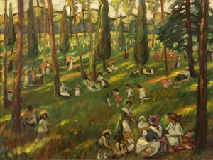 VIKTOR STRETTI (CZECH / BOHEMIAN 1878 - 1957) - Villa Borghese in Rome