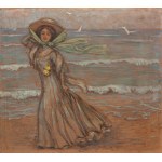 VIKTOR STRETTI (TSCHECHISCH / BÖHEMISCH 1878 - 1957) - Dame am Strand