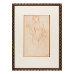 FRANTIŠEK KUPKA (CZECH / BOHEMIAN 1871 - 1957) - Study of a girl's nude with a pear