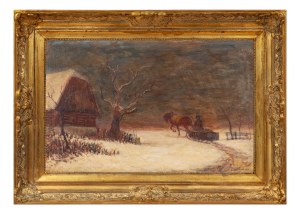 VLASTIMIL RADA (CZECH / BOHEMIAN 1895 - 1962 ) - Winter landscape with sledges