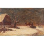VLASTIMIL RADA (TCHÈQUE / BOHÉMIEN 1895 - 1962 ) - Paysage d'hiver avec luges