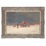 VLASTIMIL RADA (CZECH / BOHEMIAN 1895 - 1962 ) - Winter landscape with figures