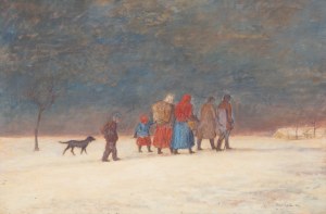VLASTIMIL RADA (CZECH / BOHEMIAN 1895 - 1962 ) - Winter landscape with figures