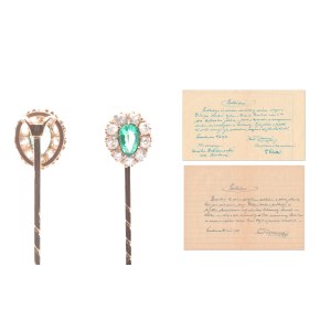 DARČEKOVÁ SPONA SO SMARAGDOM A DIAMANTMI - S ODKAZOM NA ORLICKÉ PANSTVO | RAKÚSKO-UHORSKO (AUSTRIA-HUNGARY / AUSTRO-HUNGARIAN)