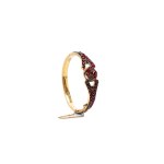 GOLD-PLATED SILVER BRACELET WITH GARNETS | CZECHOSLOVAKIA (CZECH / BOHEMIAN)
