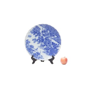 LARGE PORCELAIN PLATE WITH COBALT PAINTING | JAPAN (JAPAN / JAPANESE MEIJI PERIOD (1868-1912))