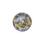 MAJOLICA PLATE WITH A SHEPHERD SCENE | ITALY (ITALY / ITALIAN 19TH CENTURY)