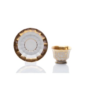 CUP AND SAUCER | BIRCH (PIRKENHAMMER), CHRISTIAN FISCHER (CZECH / BOHEMIAN AROUND 1850)