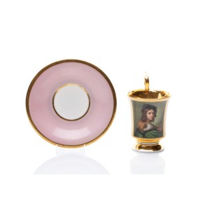 CUP WITH A PORTRAIT OF A YOUNG MAN | BŘEZOVÁ, FISCHER & REICHENBACH (CZECH / BOHEMIAN 1811-1846)