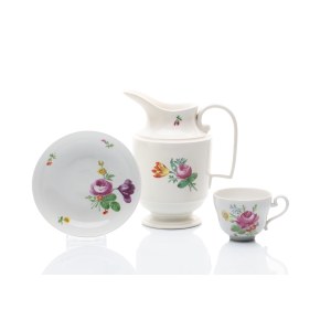 PORCELAIN TEAPOT, CUP AND SAUCER | VIENNA, SLAVKOV (SCHLAGGENWALD) (AUSTRIA / CZECH REPUBLIC / AUSTRIAN-CZECH 19TH CENTURY)