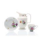 PORCELAIN TEAPOT, CUP AND SAUCER | VIENNA, SLAVKOV (SCHLAGGENWALD) (AUSTRIA / CZECH REPUBLIC / AUSTRIAN-CZECH 19TH CENTURY)