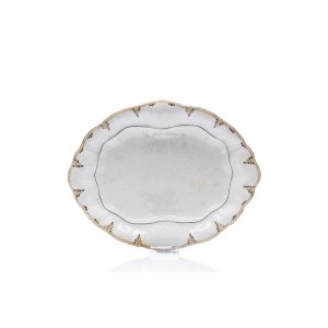 OVAL BOWL WITH PLASTIC DECOR | SLAVKOV (SCHLAGGENWALD) (CZECH / BOHEMIAN MID-19TH CENTURY)