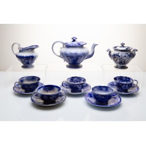 SET OF SEVEN CERAMIC TEA SERVICE PIECES | OLD ROLE (CZECH / BOHEMIAN 19TH CENTURY)