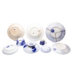 SET OF CERAMICS WITH BLUE DECOR | OLD ROLE (CZECH / BOHEMIAN MID-19TH CENTURY)