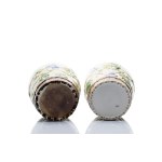 A PAIR OF SLIP FLOWER POTS WITH MORNING GLORY DECOR | SAINT-AMAND-LES-EAUX, ORCHIES, FRANCE (FRANCE / FRENCH)