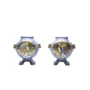 A PAIR OF DECORATIVE VASES WITH AN ALLEGORY OF SPRING AND AUTUMN IN THE STYLE OF ALFONS MUCHA | WESTERN EUROPE (WESTERN EUROPE / WESTERN EUROPEAN EARLY 20TH CENTURY)