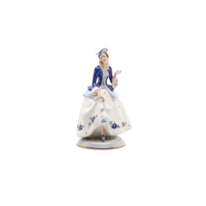 LADY IN A FLORAL DRESS | ROYAL DUX (CZECH / BOHEMIAN 20TH CENTURY)