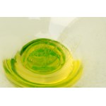 URANIUM GLASS WITH GOLD OROPLASTIC | MOSER, KARLOVY VARY (CZECH / BOHEMIAN 1918-1938)