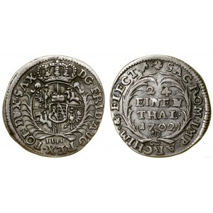 Poland, 1/24 thaler (penny), 1702 ILH, Dresden