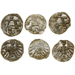 Ducal Prussia (1525-1657), lot 3 x denarius, 2 x no date and 1563, Königsberg