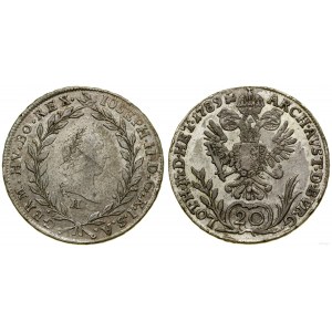 Austria, 20 krajcars, 1789 H, Günzburg