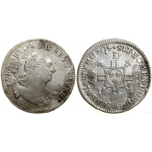 France, 1/2 écu aux 8 L, 1704 (9), Rennes