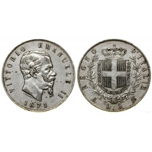 Italien, 5 Lire, 1871 M, Mailand