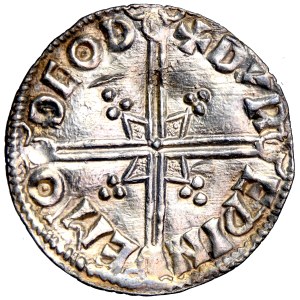 Anglia, Aethelred II, pens typu Radiate Helmet, 1003-1009, men. Thetford, mincerz Derewine