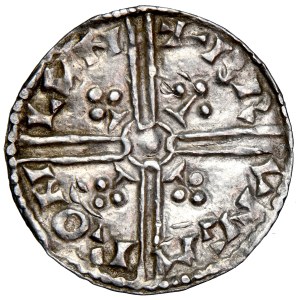 Anglia, Harold I Zajęcza Stopa, pens typu Fleur-de-Lis, 1038-1040, men. Londyn, mincerz Brungar