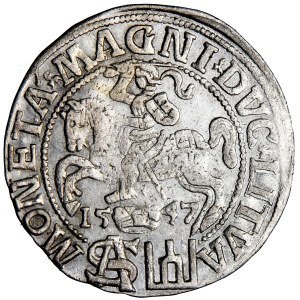 Polska, Zygmunt August, Litwa, grosz na stopę litewską, 1547, men. Wilno