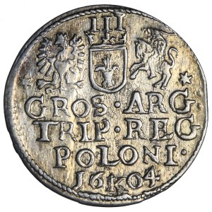Polska, Zygmunt III, Korona, trojak, 1604, men. Kraków