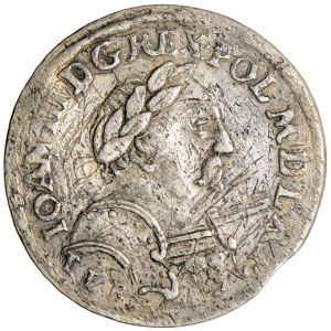 Poland, John III, Crown, six-groschen coin, 1680, minted in Kraków - DENOMINATION IV