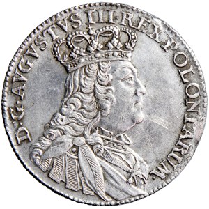 Polska (Saksonia), August III, tynf (tymf, ort), 1755, men. Lipsk