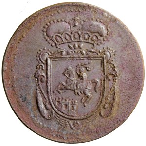 Pologne, Korzec, Manufacture de porcelaine, pièce de substitution, 3 groszy, vers le tournant des XVIIIe et XIXe siècles.