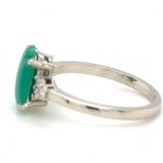 14K WHITE GOLD RING 2.51 GR WITH COLOMBIAN EMERALD AND DIAMONDS - RNG40218