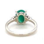 14K WHITE GOLD RING 2.51 GR WITH COLOMBIAN EMERALD AND DIAMONDS - RNG40218