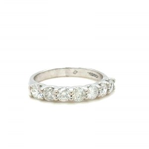14K WHITE GOLD RING 2.72 GR HALF ETERNITY WITH 1.27 CARAT NATURAL DIAMONDS - RNG40804