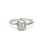 WHITE GOLD RING - 2.60 GR WITH DIAMONDS - DH-R1020