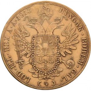 František Josef I., 1848 - 1916, 4 Dukát 1913, 13.959g, mírně zvlněný, dr.hr.,